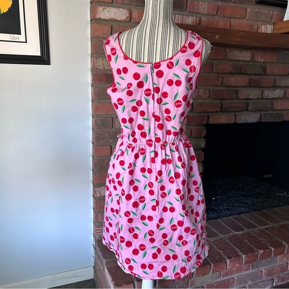 Loungefly Stitch Shoppe x Coca-Cola Olivia Cherry Print Sleeveless Dress Sz - Picture 7 of 9